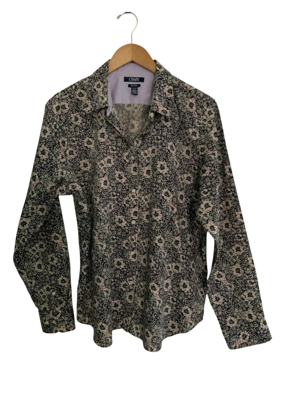 Chaps Women’s Button Down No Iron Cotton Floral Shirt XLarge